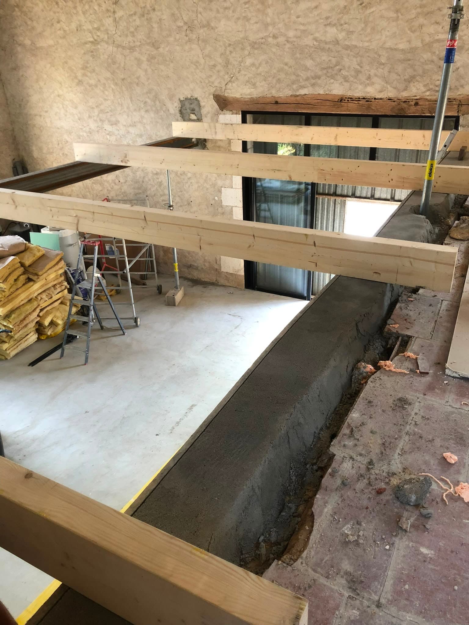 Plancher bois à Azy, Pose technique