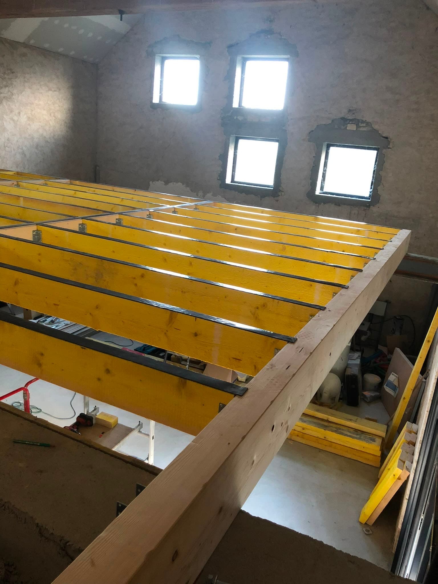 Plancher bois à Azy, Ossature solives